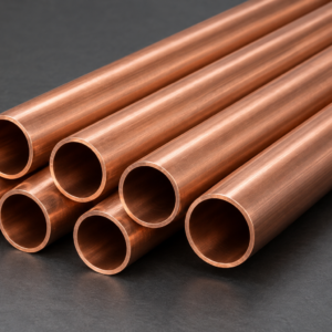 C12200 straight seamless copper tubes with clean open ends and a natural copper finish